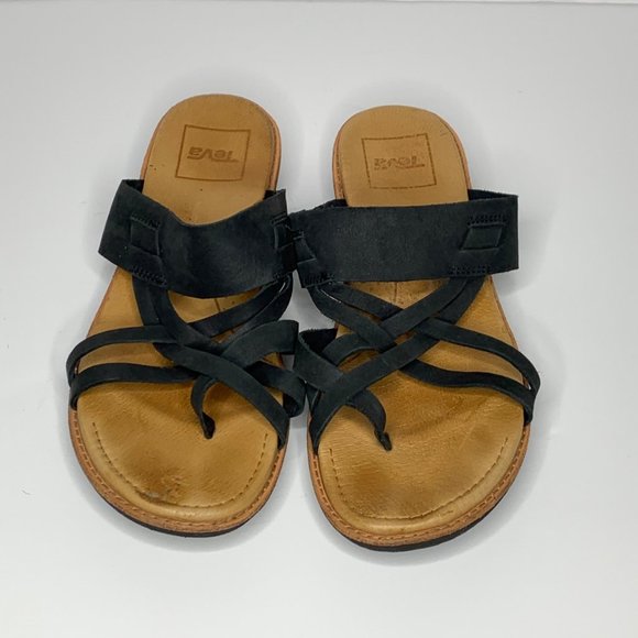 Teva Shoes - Teva Encanta Black Comfort Slipon Flat Sandals Size 10